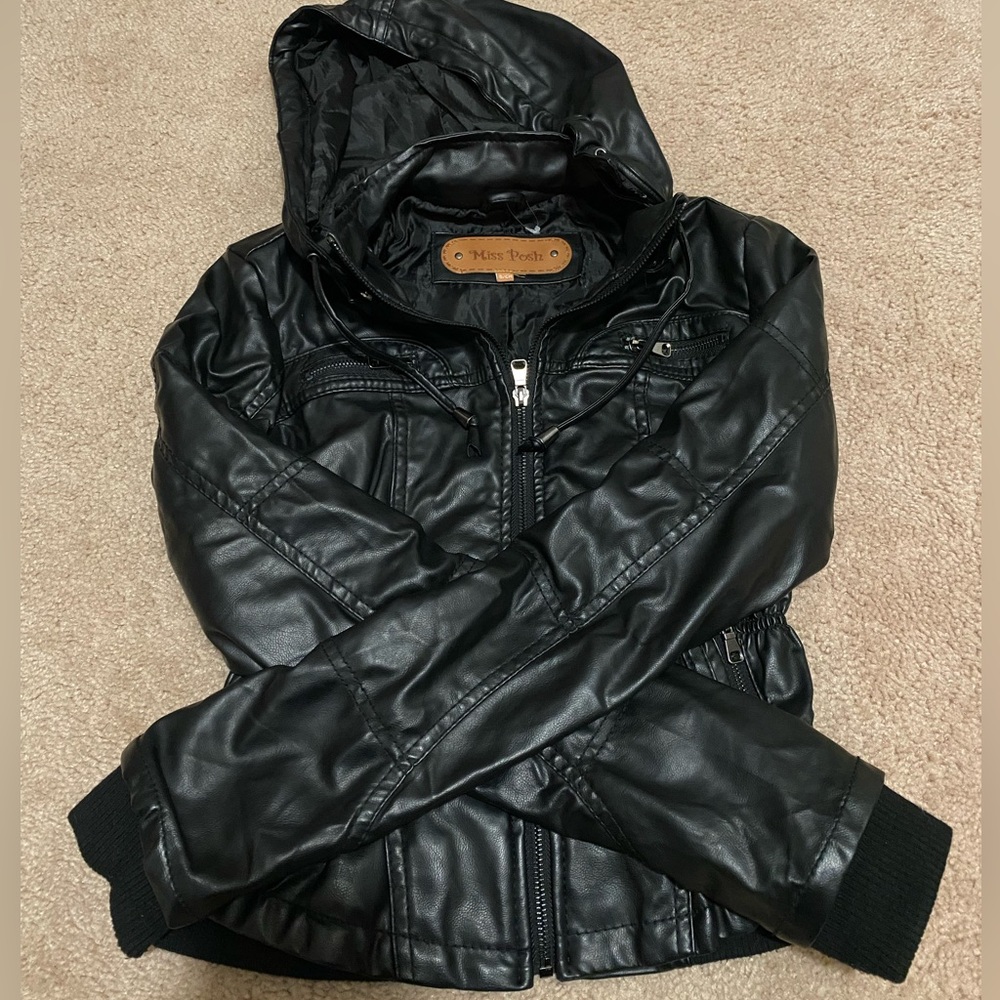 Black leather jacket